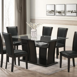 Glass Top Dining Table + 6 Chair Set